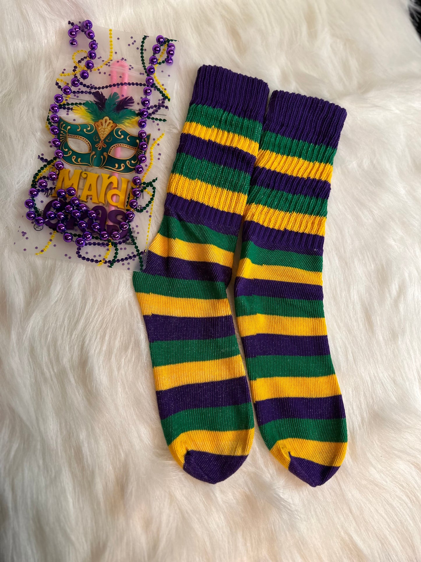 Mardi Gras Slouchy Socks