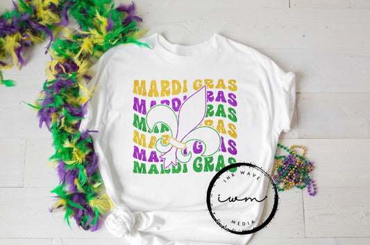 Multi Mardi Gras with Fleur De Lis