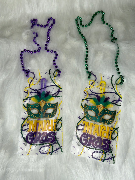 Mardi Gras- 16oz Wearable Drink Pouches