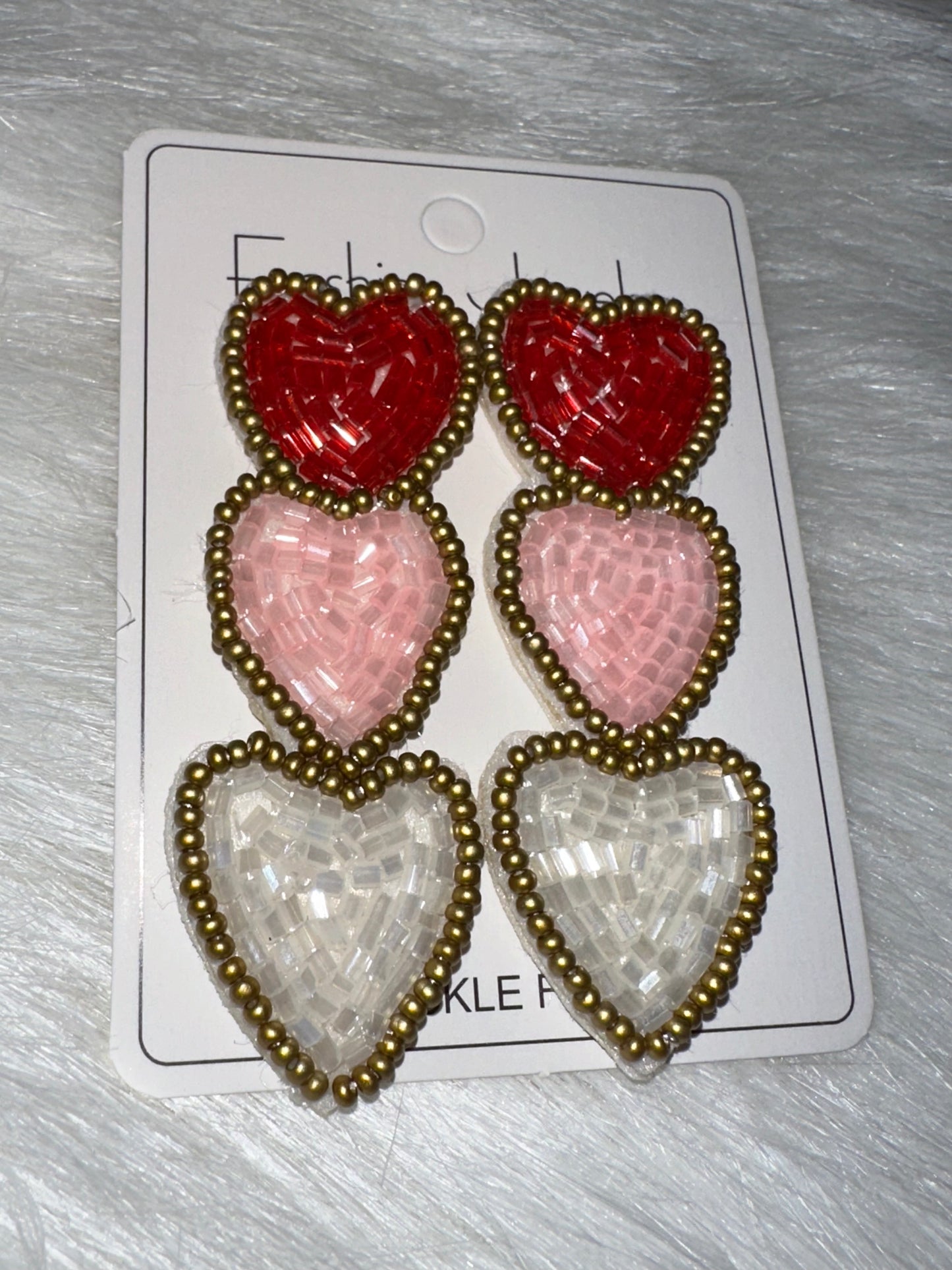 Beaded Heart Valentine’s Earrings