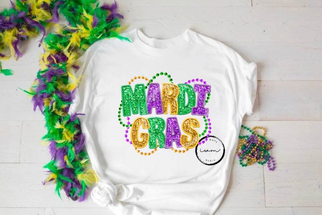 Mardi Gras Faux Embroidered Beads