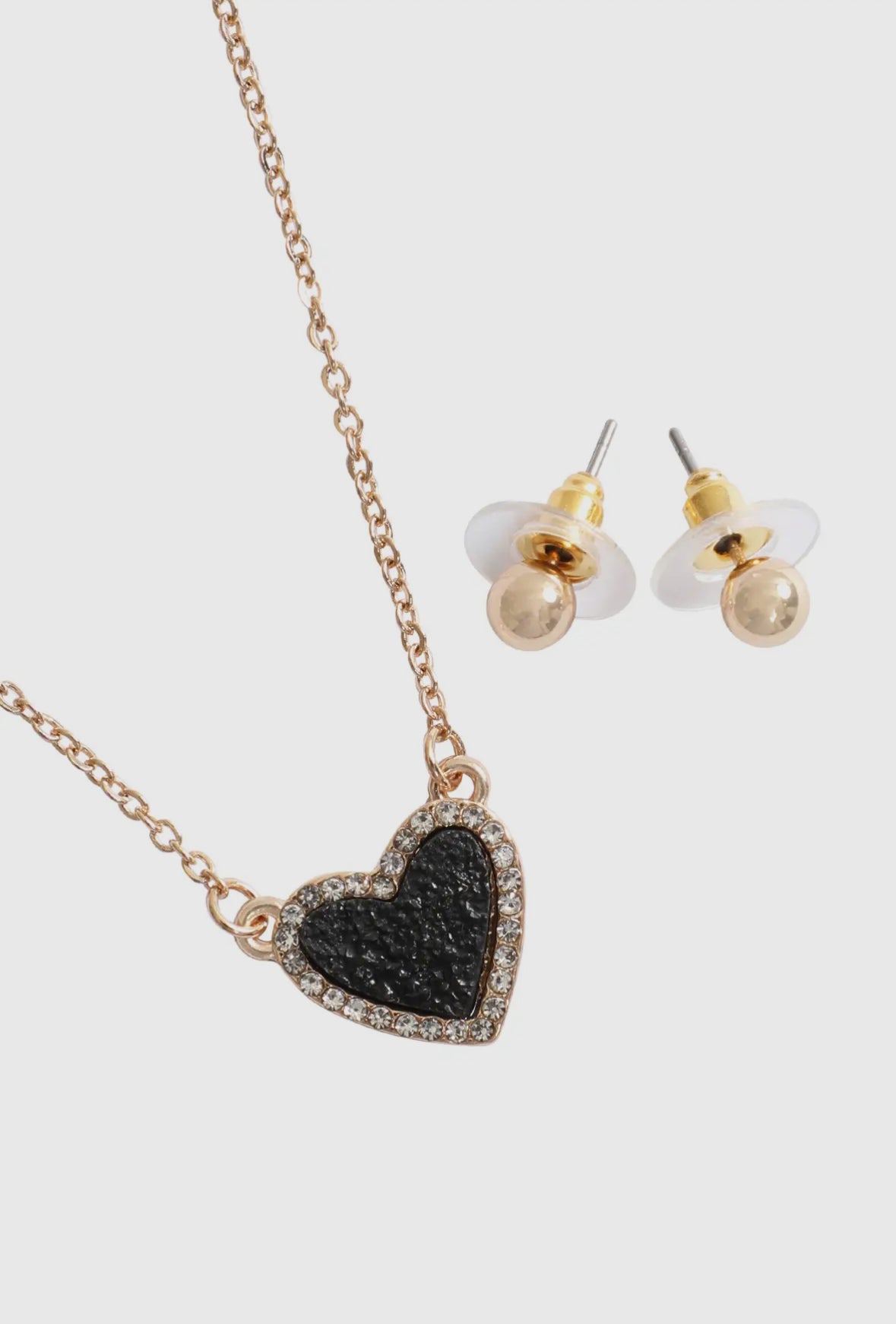 Valentine Heart Pendant Necklace & Earring Set